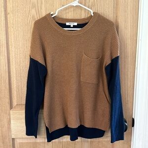 Madewell Thompson Ribbed Color Block Pocket Sweater Size Small